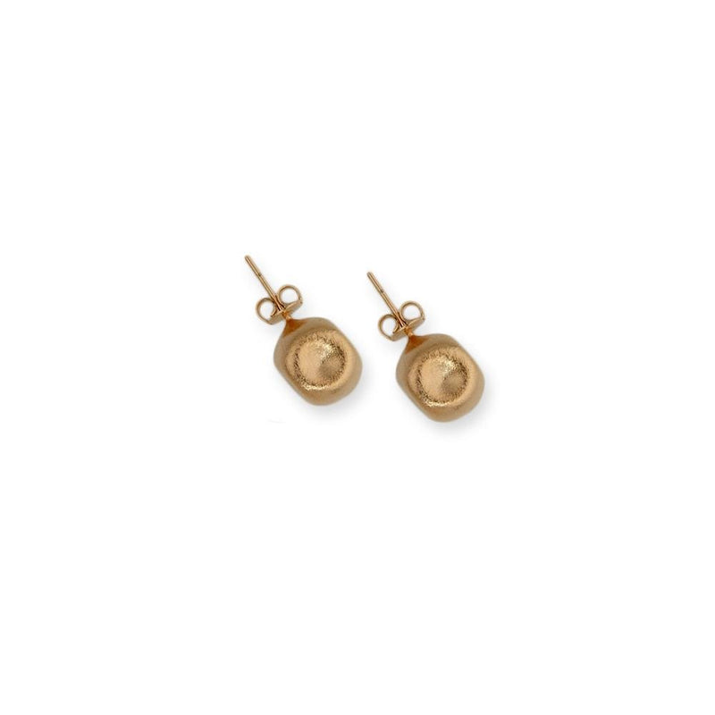 18k GL Rose Gold Dent Matte Ball Earring - Donna Italiana ®
