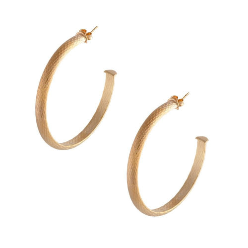 18K GL Rose Hoop Earring 3/4 SnapPost - Donna Italiana ®