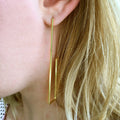 18k GL Skinny Long Drop Earrings - Donna Italiana ®