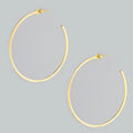 18k GL Squared 3/4 Hoop Earring - Donna Italiana ®