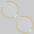 18k GL Squared 3/4 Hoop Earring - Donna Italiana ®
