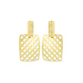 18k GL Squared Plate Earrings - Donna Italiana ®