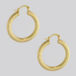 18k GL Thick Detailed Hoop - Donna Italiana ®