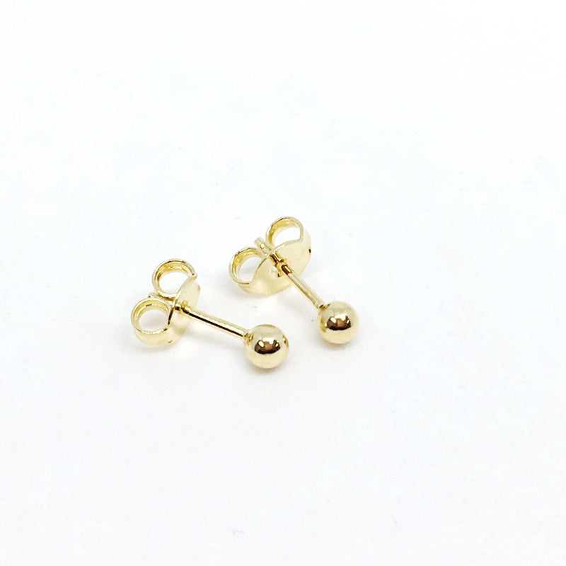 18k GL Tiny Ball Stud Earrings - Donna Italiana ®