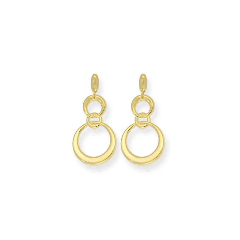 18k GL Triple Circles Earrings - Donna Italiana ®