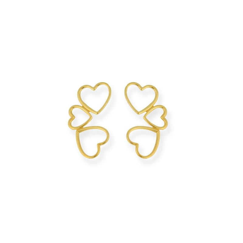 18k GL Triple Heart Earrings - Donna Italiana ®