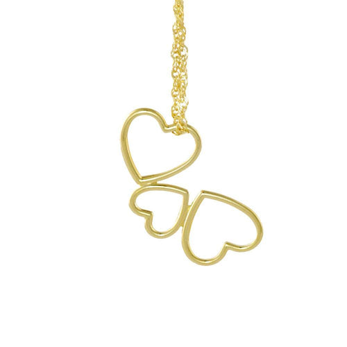 18k GL Triple Hearts Pendant - Donna Italiana ®