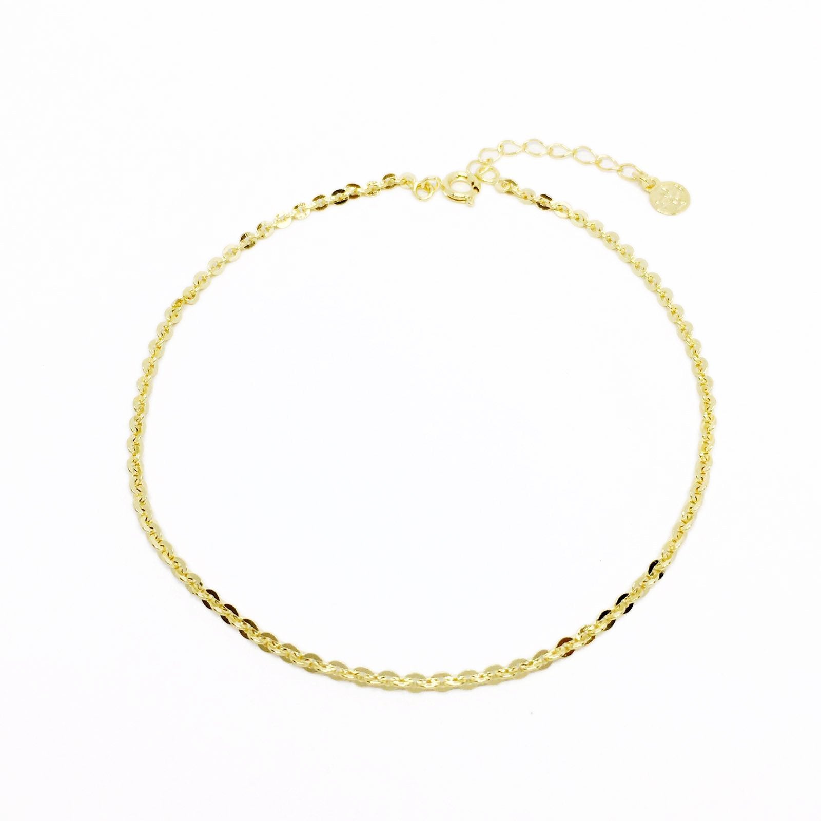 18k GL Wide link Anklet - Donna Italiana ®