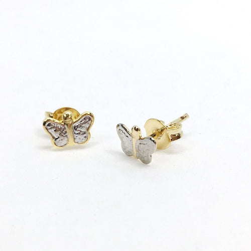 18k GL/RH Mini butterfly Stud - Donna Italiana ®