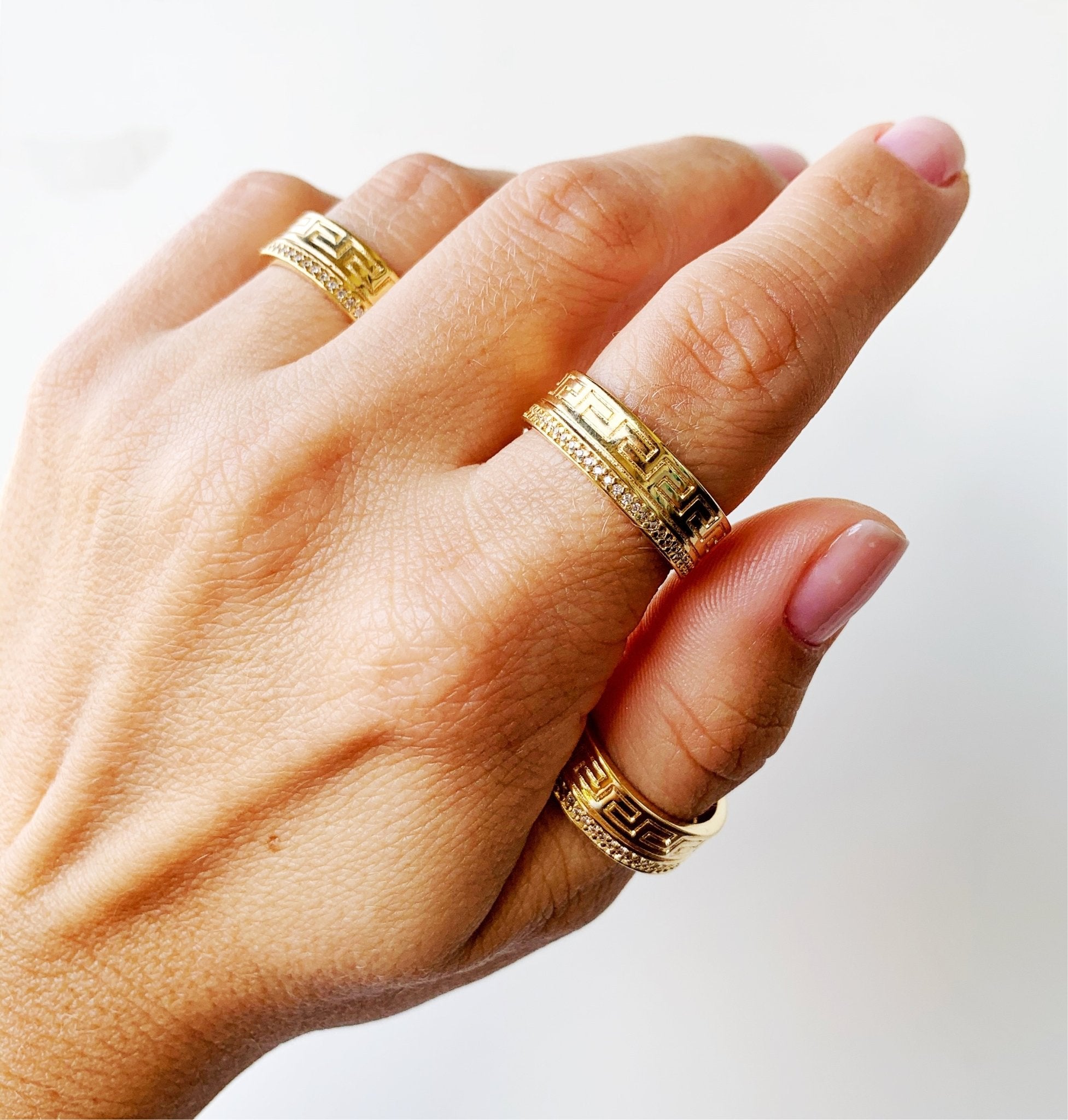 18K Gold Layer Aztec Ring - Donna Italiana ®