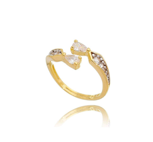 18K Gold Layer Cubic Zirconia Wrap Ring - Donna Italiana ®