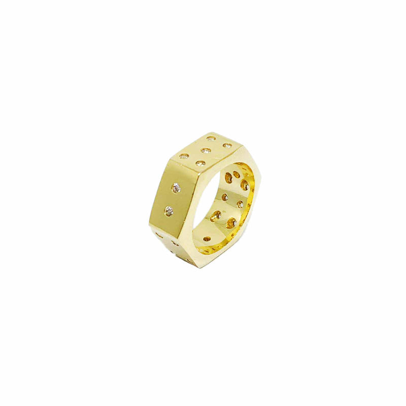 18K Gold Layer Dice ring - Donna Italiana ®