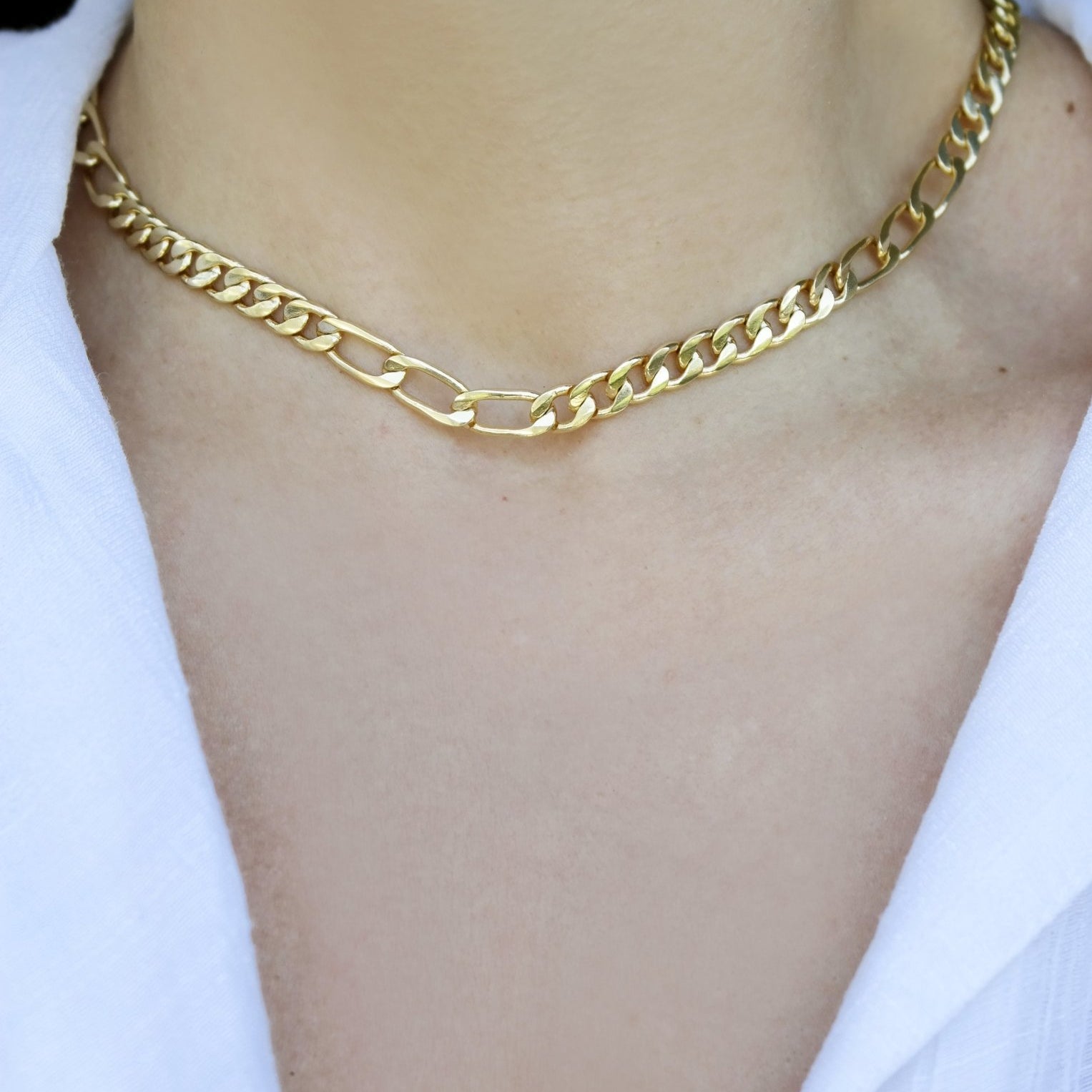 18k Gold Layer Figaro 3x9 chain - Donna Italiana ®