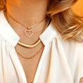 18K Gold Layer Heart Necklace - Donna Italiana ®
