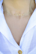 18k Gold Layer Necktie Bow Choker - Donna Italiana ®