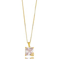 18K Gold Layer Oversized Princess Cut Cubic Zirconia Necklace - Donna Italiana ®