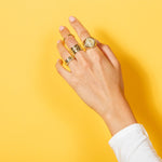 18K Gold Layer Saint Benedict Medal Flip Ring - Donna Italiana ®