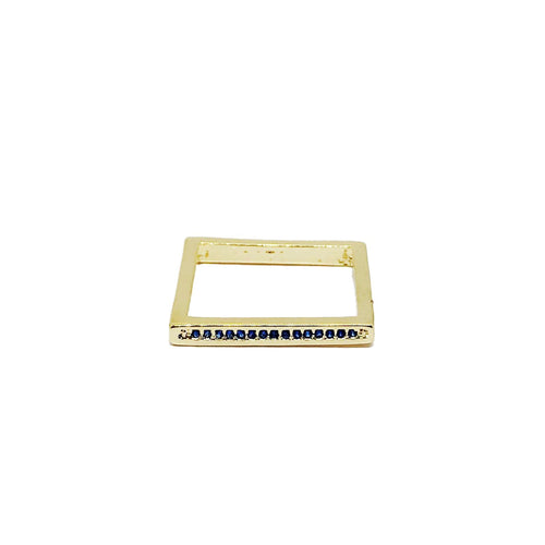 18K Gold Layer Sapphire Zirconia Square Ring - Donna Italiana ®