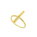 18K Gold Layer Vertical Bar Ring - Donna Italiana ®
