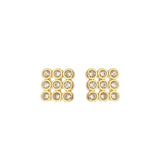 18K Gold Overlay Cleo Stud Earrings - Donna Italiana ®