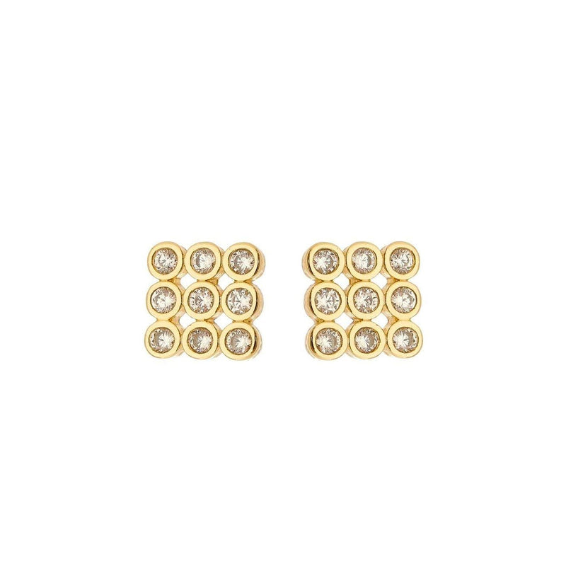 18K Gold Overlay Cleo Stud Earrings - Donna Italiana ®