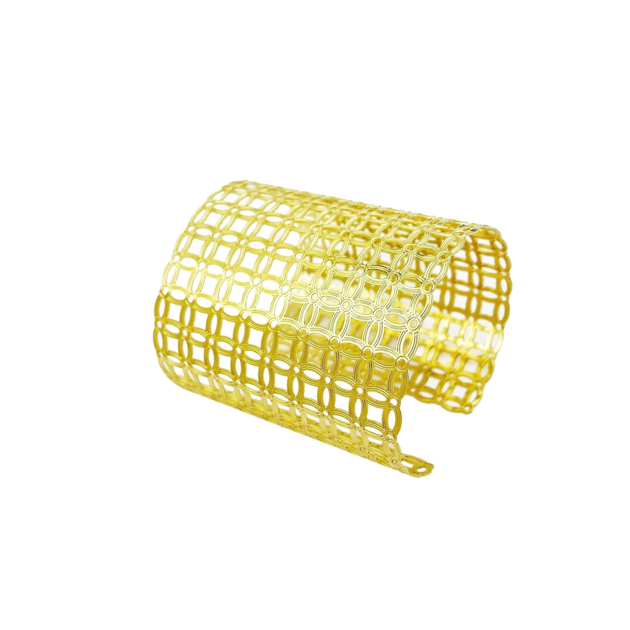 18k Squared Pattern Cuff - Donna Italiana ®