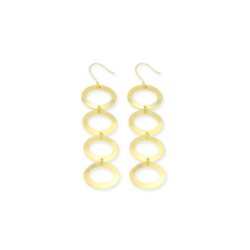 18KG Dangle Elliptical Earrings - Donna Italiana ®