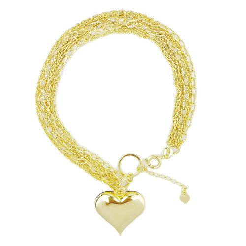 18KGL 6 Strings Heart Bracelet - Donna Italiana ®