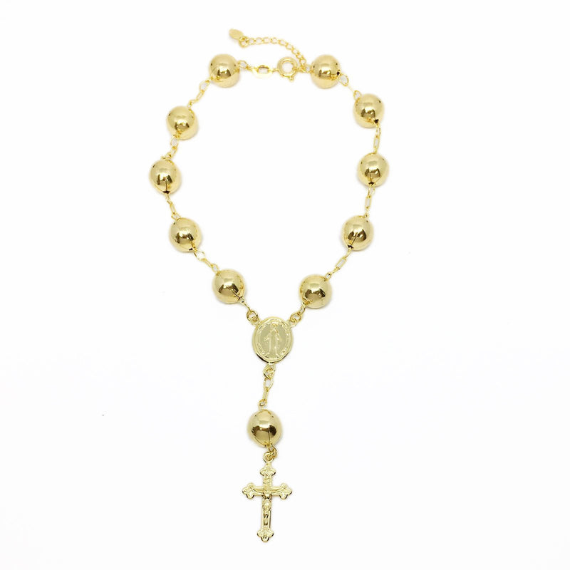 18KGL 9MM Rosary Bracelet - Donna Italiana ®