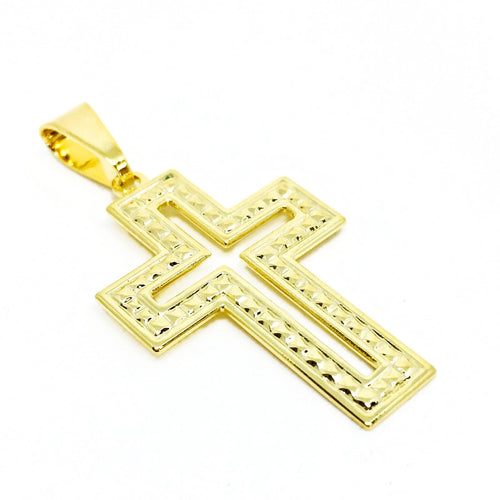 18KGL Hollowed Cross Pendant - Donna Italiana ®
