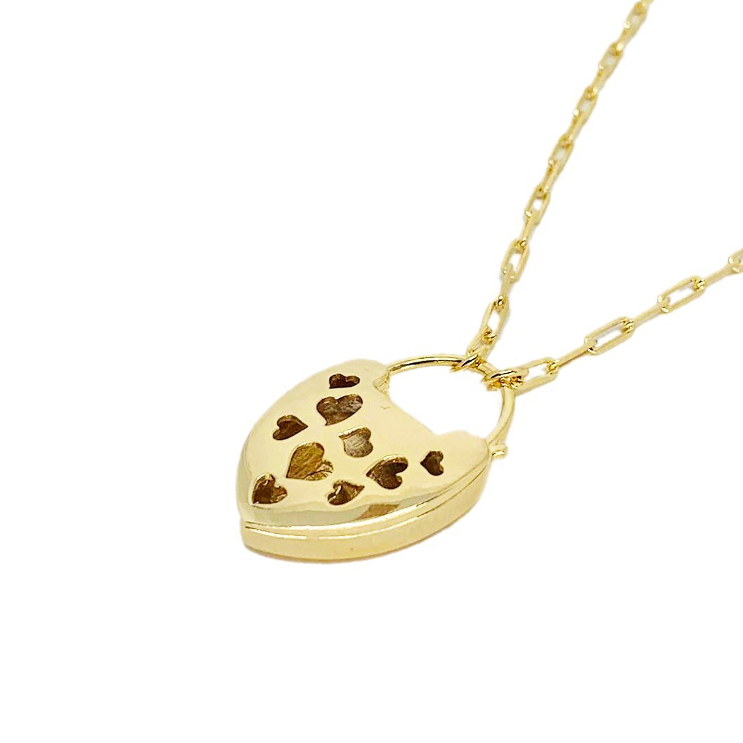 18KGL LOCK HEART NECKLACE - Donna Italiana ®