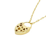 18KGL LOCK HEART NECKLACE - Donna Italiana ®