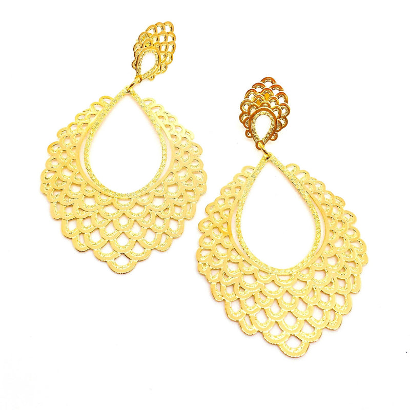 18KGL Spanish abanico earrings - Donna Italiana ®