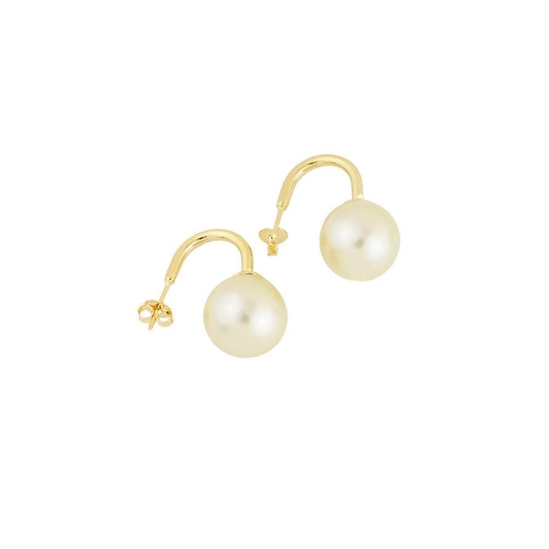 18kt GL Pearl Earrings 14mm - Donna Italiana ®