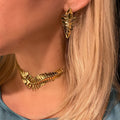 Fishbone Motif Dangle Earrings - Donna Italiana ®