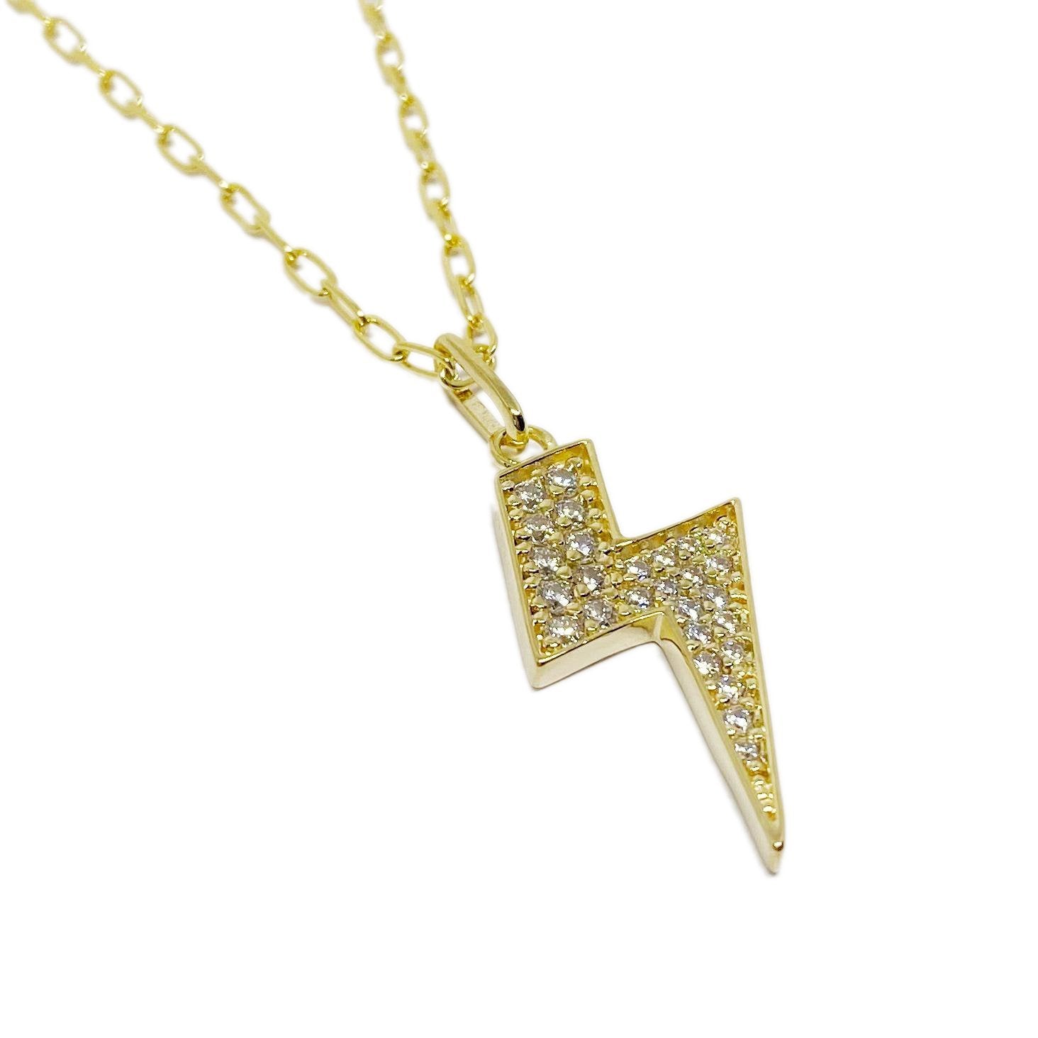 Iced Lighting Bolt Necklace - Donna Italiana ®