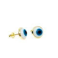 White & Aqua Greek Eye Stud - Donna Italiana ®